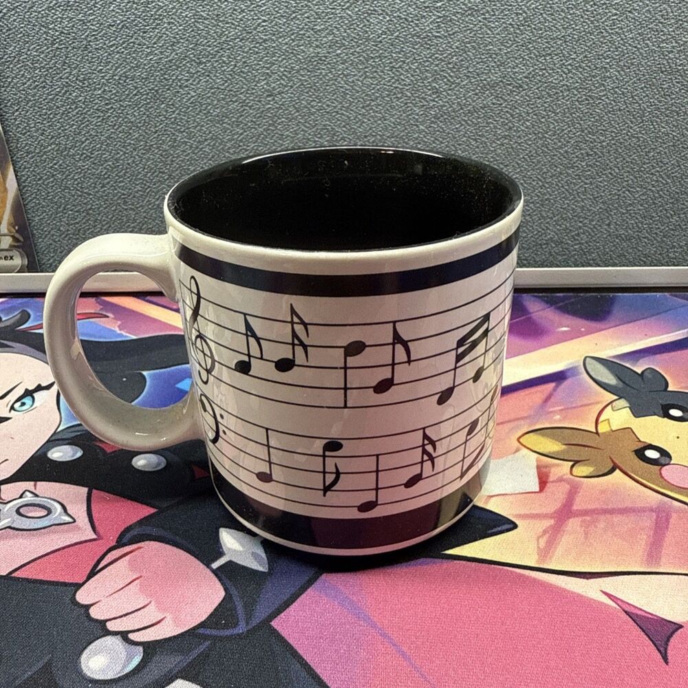 Russ Music Note Coffee Mug Vintage Collectible White 12oz